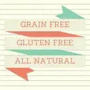 Grain free, gluten free, all natural Tickled Pet sweet potato strips labels