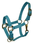 Pony size nylon halter is constructed of triple ply nylon with brass hardware Horse