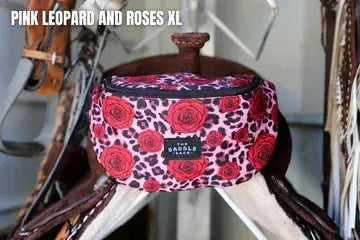 Saddle Sack XL Pink Leopard & Roses XL Horse