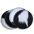 Black and White Cowhide Coaster - Sold Individually