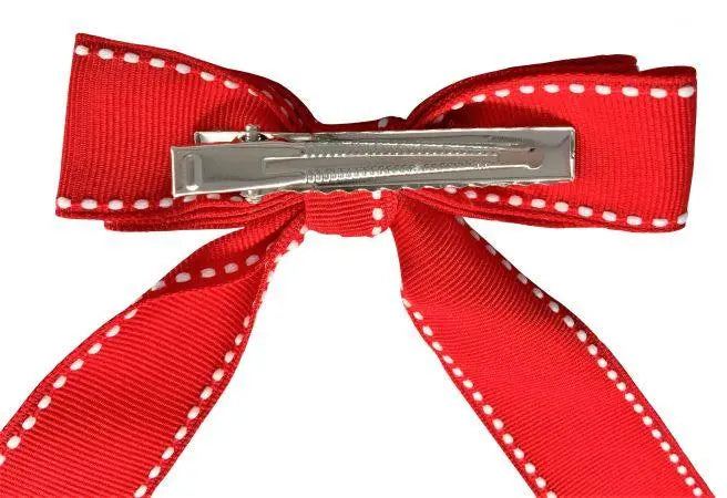 Red and White Pattern Christmas Bow Horse Tack