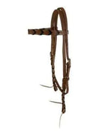Argentina cow leather brow band headstall with colored lacing, with quick tie ends. Horse
