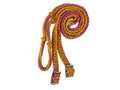 Pink & Yellow braided nylon barrel reins with easy grip knots.
