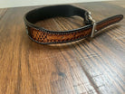 Leather Tooled Dog Collar with Squashblossoms Dog
