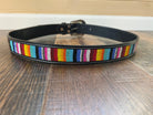 Handmade Leather Rainbow Beaded Tooled Belt Belts