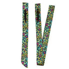 Rainbow Cheetah Print Nylon Lanyard with Zipper Closure