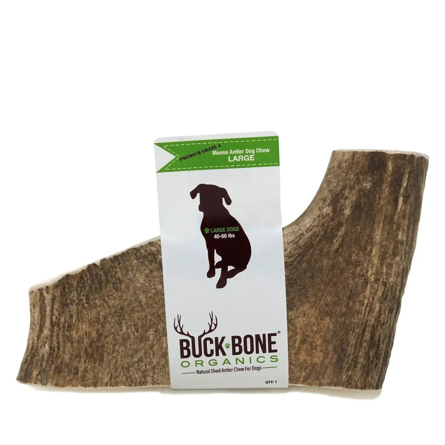 Buck Bone Moose Antler Dog Chew - Medium or Large Dog