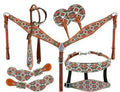 Southwest Navaho Print One Ear Headstall and Breast Collar 6- piece set