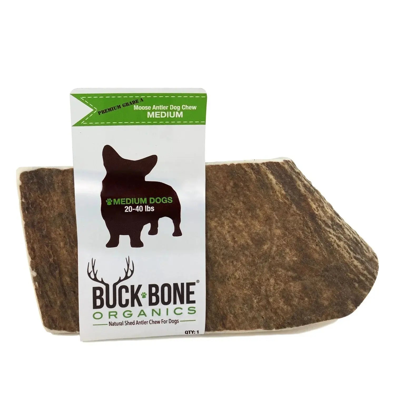 Buck Bone Moose Antler Dog Chew - Medium or Large Dog