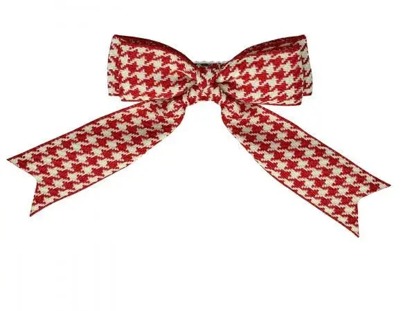 Red and White Pattern Christmas Bow Horse Tack