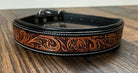 Handcrafted Padded Leather Tooled Dog Collar Dog