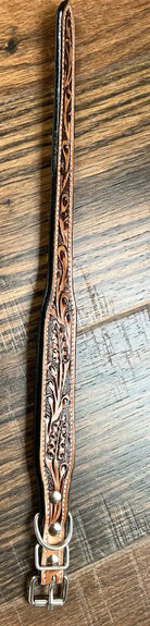Handcrafted Padded Leather Tooled Dog Collar Dog