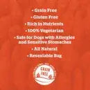 Tickled Pet all natural sweet potato strips dog treats label