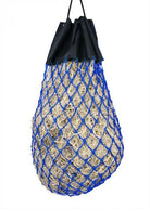 Easy-fill slow feed nylon hay bag with drawstring top closure Horse