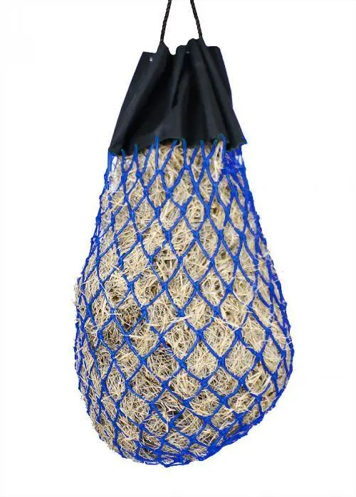 Easy-fill slow feed nylon hay bag with drawstring top closure Horse