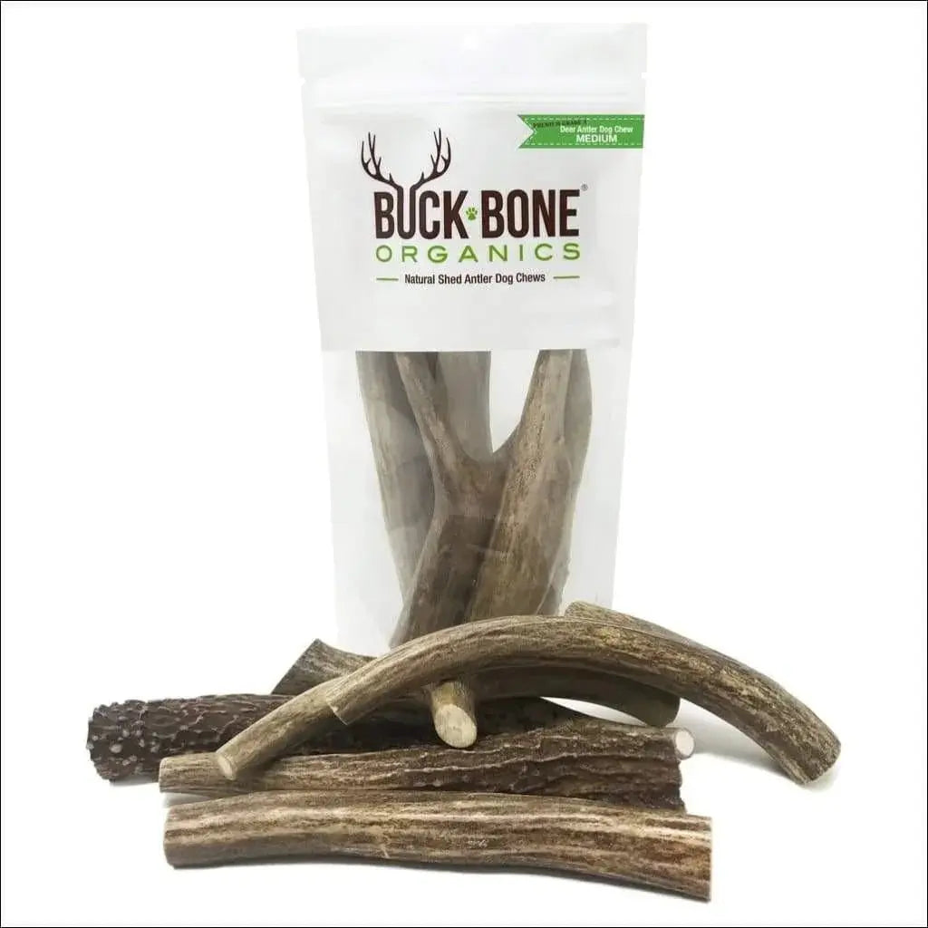 Buck Bone Organics Deer Antler Dog Chews Premium Grade A, 6 Pack Dog
