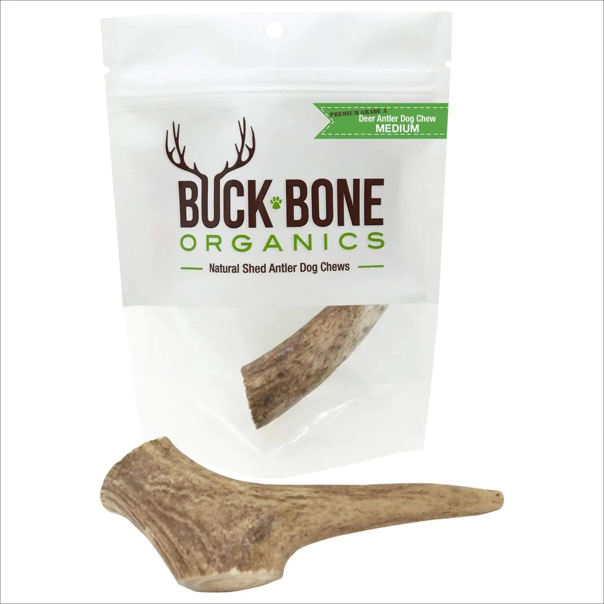 Buck Bone Organics Premium Deer Antler Dog Chew - Multiple Sizes Dog