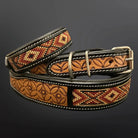 Western Beaded Dog Collar - Tooled Leather Dog