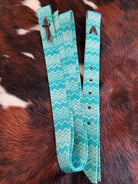 Teal Chevron Nylon tie strap and Off Billet set Horse