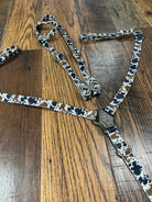 Nylon Cow Print One Ear Headstall and Breast Collar Set HORSE SIZE Horse Tack