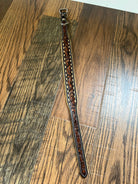 Handcrafted Padded Leather Tooled Dog Collar With Buckstiching Dog
