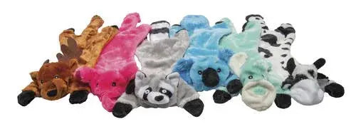 Stuffing Free Dog Toy with Squeaker - Pink, Green, and Gray, Red, Yellow Dog