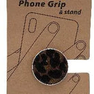 Black leopard-print phone grip and stand with textured surface