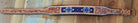Handcrafted Padded Leather Tooled Dog Collar with Purple and Black Beading Dog